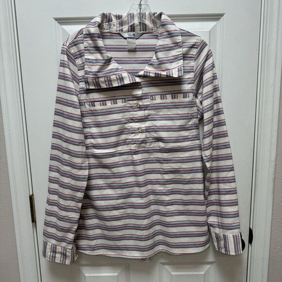 Mountain Hardwear Acadia Funnel Neck Top S/P Striped Popover Hiking Gorp Core - Picture 1 of 11